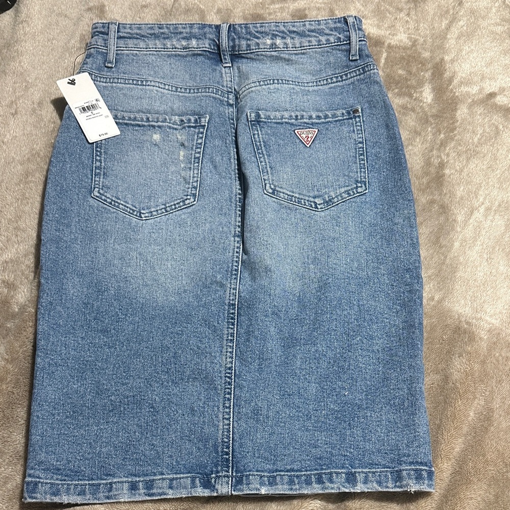 Guess Light Blue Denim Pencil Skirt